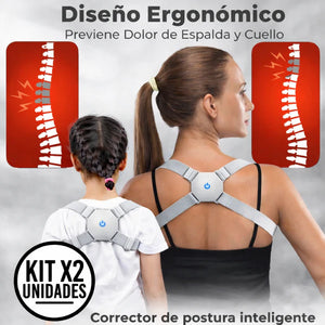 2x1 Corrector de Postura con Sensor + Mini Masajeador Gratis 🎁