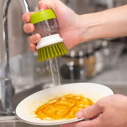 DISPENSADOR DE JABÓN Y CEPILLO PARA TRASTES!