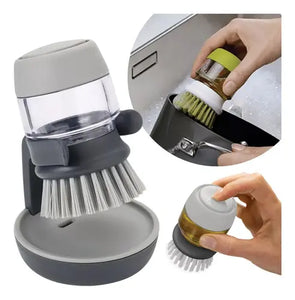 DISPENSADOR DE JABÓN Y CEPILLO PARA TRASTES!
