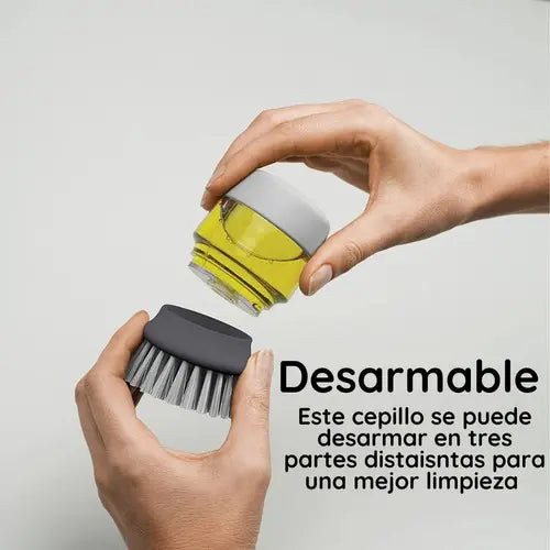 DISPENSADOR DE JABÓN Y CEPILLO PARA TRASTES!