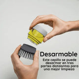 DISPENSADOR DE JABÓN Y CEPILLO PARA TRASTES!