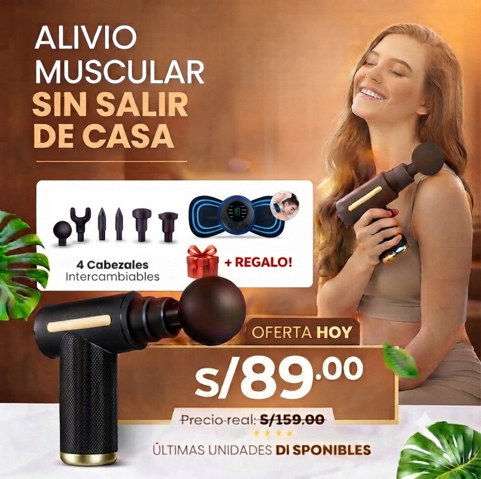 Pistola de Masaje Profesional + Mini Masajeador Gratis 🎁 UPSELL