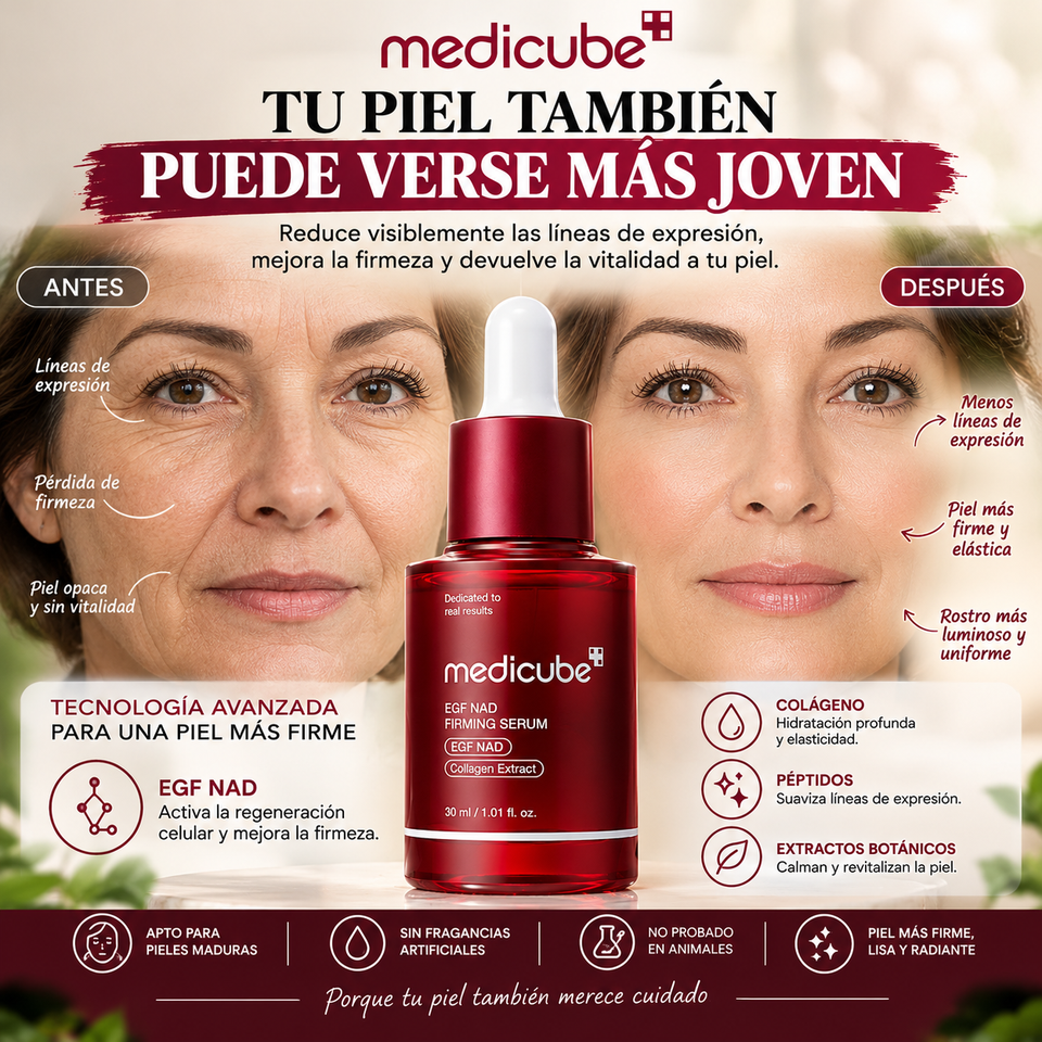 MEDICUBE SÉRUM™ | Piel Visiblemente Más Firme y Radiante en tu Rutina de Día y Noche